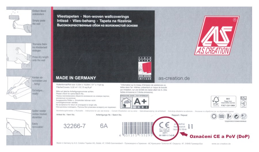 AS Creation tapéta címke - CE minősítés