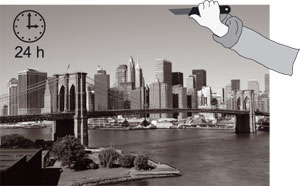 ořezání vliesové fototapety na zdi